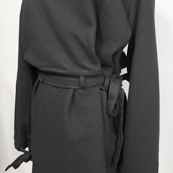 NWT ROCKET X LUNCH BLACK WOOL FELT BELTED BLOUSON DRESS - S - Picture 6 of 16